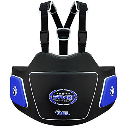 Farabi Body Shield Belly Protector Guard Belly Ribb Protection Training Pad - color: Black/Blue