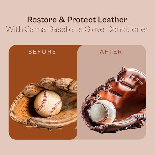 SARNA BASEBALL Glove Conditioner, Liquid, 8 Oz – Water-Based, Non-Darkening, No Sticky Residue – Glove Conditioner for Mitts, Baseball & Softball Gear Made in USA - size: 8oz Baseball