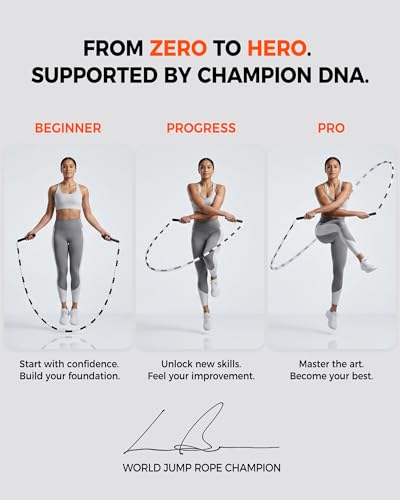 YUEDONG Soft Beaded Jump Rope for Teens & Adults, World Champion Luke Boon Collaboration, Adjustable Freestyle Jump Rope with 20cm Long Handles, Tangle-Free TPU Beads for Rhythm Training, Fitness Workout & Tricks | Luke Boon collaboration, soft TPU beads,