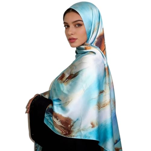Hijab Scarf for Women Fashion Printed Modal Hijab Head Wrap Scarves Lightweight Long Scarf Shawls - color: Watercolor N