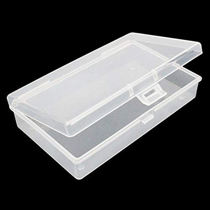 8 Pieces Rectangular Clear Plastic Organizer Box, 135 x 80 x 30 mm | 135 x 80 x 30 mm, Hinged Lids, For Small Items, Craft Projects - size: 135 x 80 x 30 mm