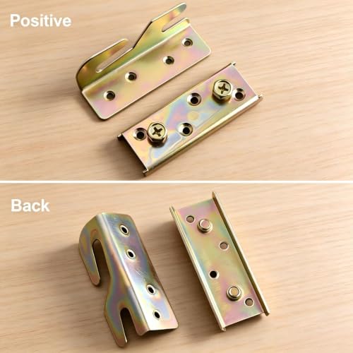 4 Sets Bed Rail Brackets,Heavy Duty Bed Frame Brackets Bed with Screws | Fittings Wooden Bed Frame Connectors - size: 4 Pieces