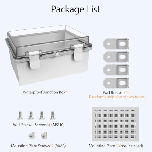 ABS Plastic Dustproof Waterproof IP65 Junction Box Hinged Shell Universal Electrical Project Enclosure Gray, with PC Transparent Clear Cover 8.7 x 6.7 x 4.3inch(220 x170 x110mm) - size: 8.7" x 6.7" x 4.3"