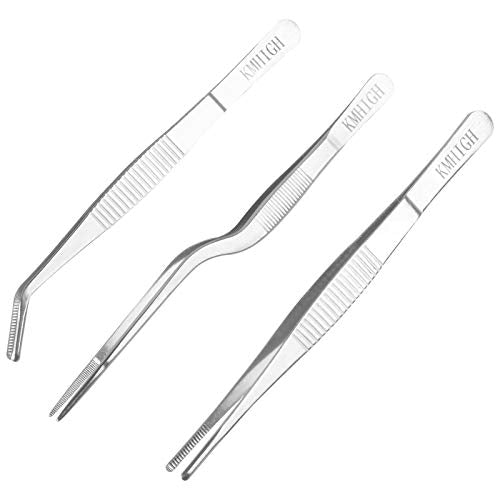 Gardening Tweezers Set, 3-Piece Stainless Steel Picking Tools | For Bonsai Plant Care, Succulent Transplanting, Includes 3 Sizes (6.15/6.3/6.5 Inches)