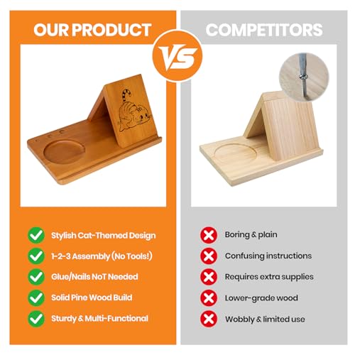 Cat Themed Wooden Book Stand with Cup Holder & Pen Holder, Triangle Wooden Book Rest for Reading, Cute Book Holder Stand Sturdy Fun Cat Design for Book Lovers& Cat Mom Birthday& Mothers Day Gifts - style: cat