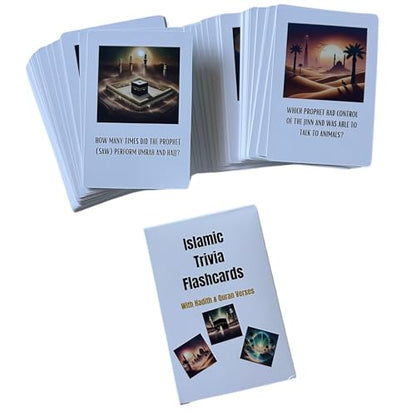 Deen Supplies Islamic Trivia Cards 100 Engaging Questions & Answers with Quranic and Hadith References | Perfect for Learning, Family Game Nights, and Islamic Gifts | All Ages, Minimalist Style