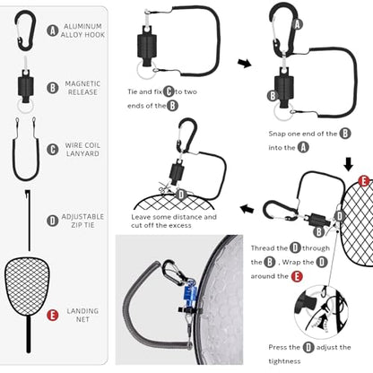 SF Fly Fishing Landing Net Soft Rubber Mesh Trout Net Catch and Release Net - style: Carbon Fiber Combo Medium