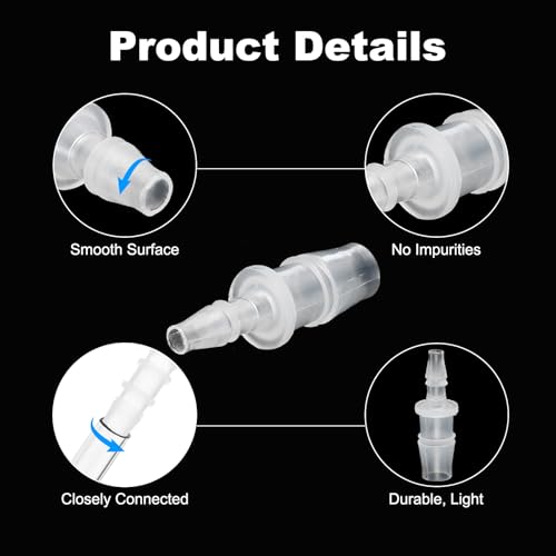 PATIKIL 3/8" x 3/16" Plastic Hose Barb Fitting, 2 Pcs Thru-Bulk Pipe Connectors Barbed Splicer Mender Joint Adapter Union for Aquarium Fuel Gas Liquid Air - size: 3/8" x 3/16"