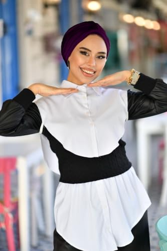 para life Band Turbans for Women, Breathable Instant Turban|Standard Size Stretchable Cotton Sandy|Pre-tied Hijab Cap - color: Plum