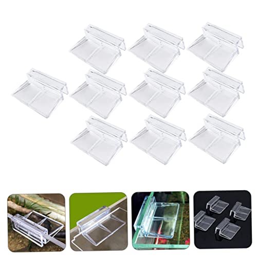 Toyvian 10pcs Acrylic Support Brackets for Aquariums Fish Tank Cover Clips Compatible Lightweight Design for Easy Installation and Stable Performance
