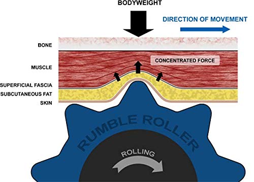 RumbleRoller Extra Firm Foam Roller Deep Tissue Massage Roller for Muscle Recovery (31 Inches Full Size) - size: Extra Firm, 31x6 Black