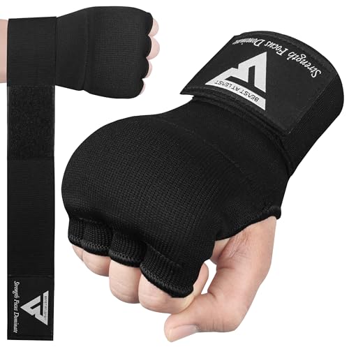 Gel Boxing Hand Wraps Inner Gloves for Men and Women, Quick 76cm Long Wrist Straps, Elasticated Padded Boxing Wraps for Muay Thai, MMA, Kickboxing, Martial Arts - size: Large-X-Large