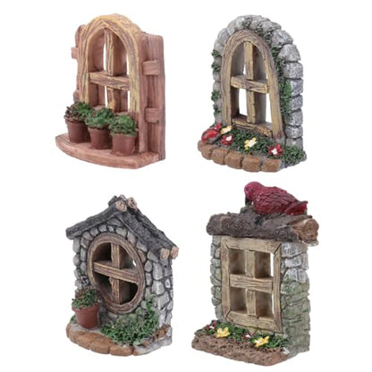 Fairy Garden Accessories Mini Aquarium Planters - Crystal Glass Aquatic Plant Holder with Suction Cups, Fish Tank Decor for Betta, Shrimp, Terrariums, Succulents, Random Assorted (4Pcs)