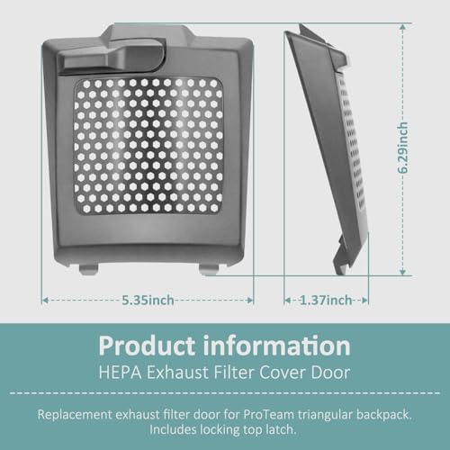 Replacement 833954 841708 Back Pack Vacuum Cleaner Hepa Filter Cover for ProTeam 107303 107310 107363 ProVac Super Coach Pro 10 & Super Coach Pro 6 Models