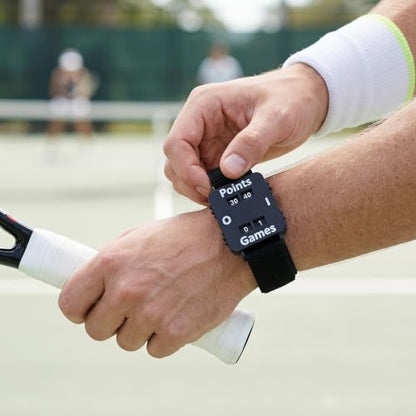 OUNONA 2pcs Wrist Score Counter for Tennis, Cricket, Adjustable Strap Manual Points & Games Dials, Manual Dial Match Score Keeper for Coaching