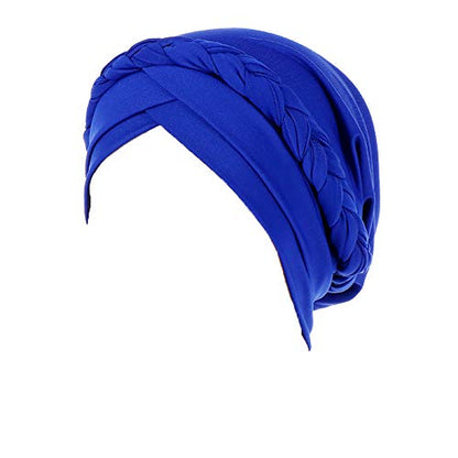 Cancer Chemo Beanies Bandana Headwrap Cap Satin Bonnet Head Scarf Hijab Braid Silky Turban Hats for Women - color: Royal Blue