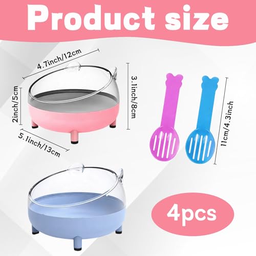 2PCS 6.5 Inch Hamster Sand Bath Container,Sand Bath for Hamsters,Large Sandbox Toilet Gerbil Batheoom,2 Plastic Sand Shovels for Small Pet Cleaning and Grooming