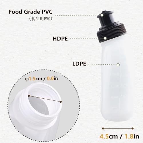 JEELAD Soft Folding Water Bottles TPU Collapsible Flask Hydration Pack Vest Ideal for Running Hiking Cycling Outdoor - color: 02 White - 280ml(9.5oz) - 2 Pcs