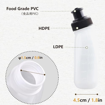 JEELAD Soft Folding Water Bottles TPU Collapsible Flask Hydration Pack Vest Ideal for Running Hiking Cycling Outdoor - color: 02 White - 280ml(9.5oz) - 2 Pcs