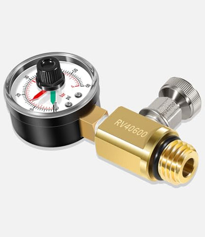 98209800 High Flow Manual Relief Valve/Air Relief Manual Valve Assembly with Pressure Gauge, Replacement for Pool and Spa Filter (RV40600 (98209800 brass)) - style: RV40600 (98209800 brass)