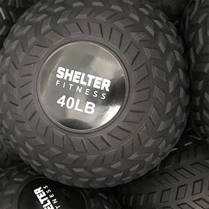 Black Rubber Treaded Slam Ball Equipment - size: 40 Pounds