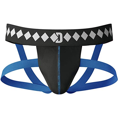 Diamond MMA Four-Strap Jock Strap Supporter with Built-in Athletic Cup Pocket for Sports - size: X-Large