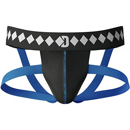 Diamond MMA Four-Strap Jock Strap Supporter with Built-in Athletic Cup Pocket for Sports - size: X-Large