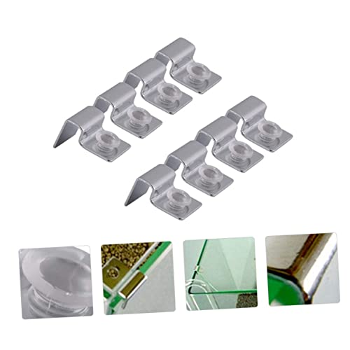 BESPORTBLE 8pcs Stainless Steel Support Bracket for Fish Tank Cover Tank Cover Holder Fixed Clips Clamp Multiple Betta Fish