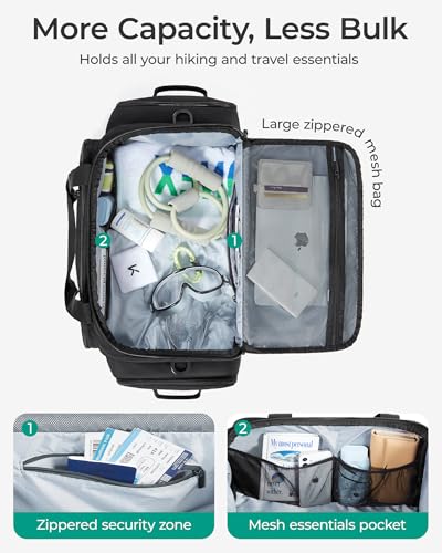 BAGSMART 4-IN-1 Gym Bag for Women Men, TSA Duffle Bag for Travel | With Shoe Compartment & Wet Pocket, 22L/30L/38L Tactical Backpack with 40oz Water Bottle Holder, Lightweight, Water-resistant - color: Forest Camo