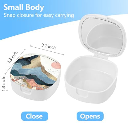 Retainer and Mouth Guard Case With Mirror and Ventilation Holes - Orthodontic Aligner, Denture, Night Guard - Setting Sun - color: Setting Sun