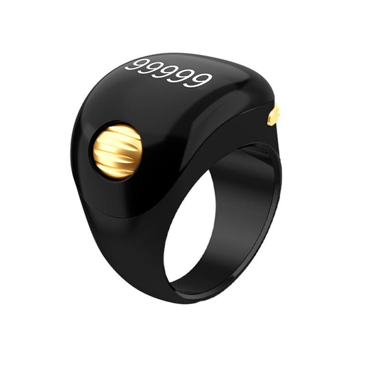 Golden Bead Tasbih Smart Ring, Tasbeeh Counters, Prayer Smart Ring, Electronic Rosary, Forgiveness Ring, Eid al-Fitr Eid al-Adha Ramadan Gift for Men Women Devout Person, iqibla zikr Ring