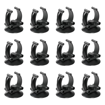 AQUANEAT 12 Pack Aquarium Suction Cups with Clip Black,for 1.1" Aquarium Heater and Submersible Light, Tubing Hose, Plant Fish Tank - size: 1.1inch