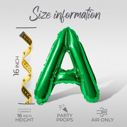 Letter Balloons - EID MUBARAK 16" Inch Alphabet Letters Foil Mylar Balloon Blessed Feast Festival Party Banner (Green) - color: Green