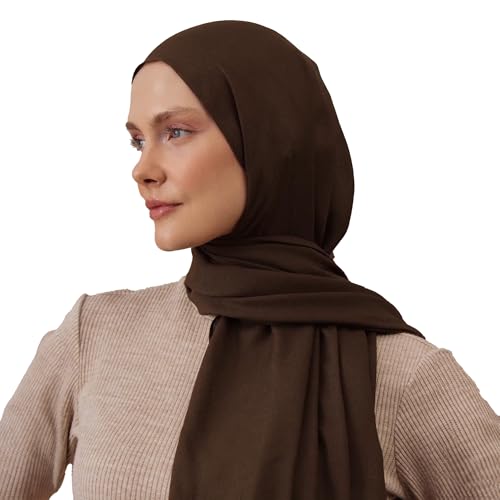 Modest Summer Woven Hijab | Premium Lightweight, Soft Touch Hijab for Women - color: Earth