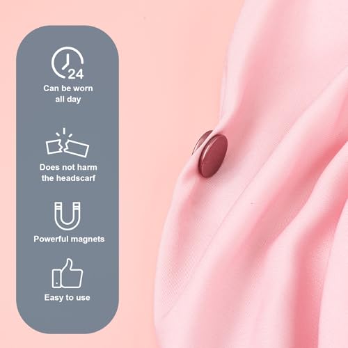 12pcs Hijab Magnetic Pins, Strong Hijab Magnets Multi-Purpose Scarf Clasp Pinless Brooch Buttons for Women Scarves Clothes Dress (Color A) - color: Color a