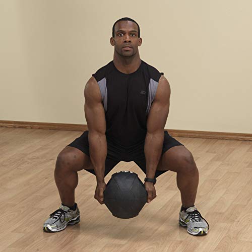 Body-Solid Exercise Medicine Balls, Heavy-Duty Non Slip Rubber Grip with Dual Handles Medicine Ball for Weights Training, Weightlifting & Core Workouts - size: 18 lbs.