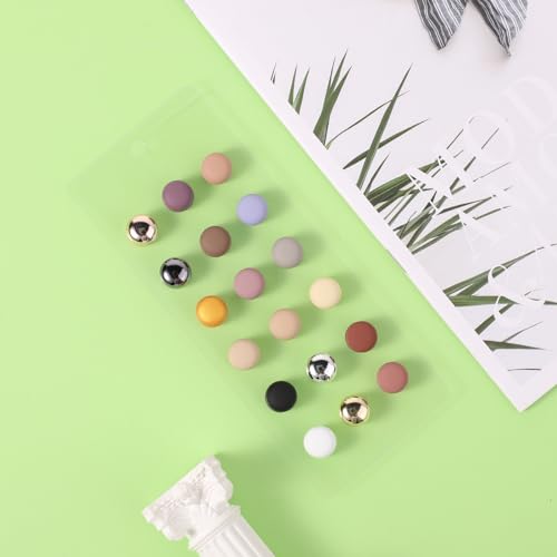 18 Pairs Hijab Magnets Pins, Magnetic Buttons for Clothing No Snag Multi-Use Hijab Magnetic Pins Pinless Strong Magnets Hijab Pins Brooch for Clothes Women Scarf Shiny & Matte Style(18 Colors)