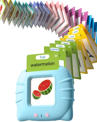 Airbition 510 Words, Talking Flash Cards for Toddler 1 2 3 4 Year Olds, Language Learning Toys, Pocket Speech Therapy Toys, Montessori Tools with 31 Themes, Children's Sensory Device - style: 510 Words English Blue