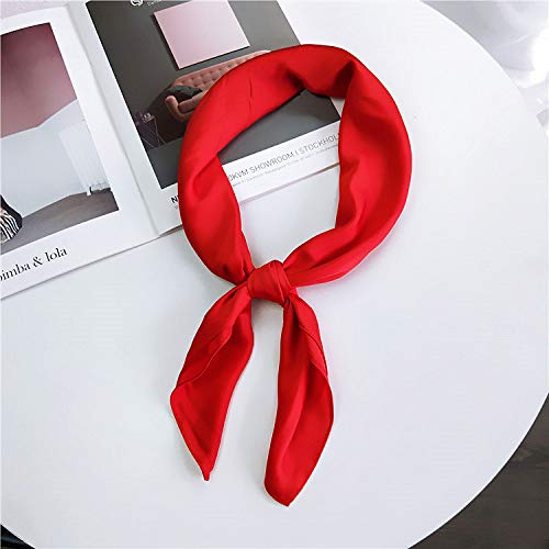 Glamorstar Satin Neck Scarf 6 Packs Square Handkerchief for Women - color: 6 Packs - Black,red,blue,white,pink,gray