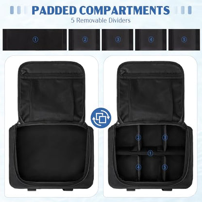 HODRANT Double-layer Fishing Line Storage Bag, Line & Reel Management Case with 5 Removable Dividers & 6 Grommets, Tackle Gear Organizer Tangle-Free Leader Spool Dispenser for Travel & Kayak, Bag Only