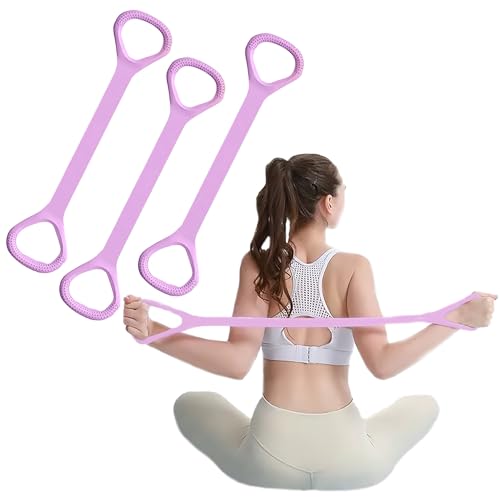 Figure 8 Fitness Resistance Bands, Elastic Bands with Handles for Working Out,Arm|Back|Shoulder Training Elastic Ropes,Exercise Equipment for Physical Therapy Stretching Yoga Pilates - color: Pink