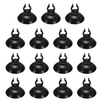 Aquarium Suction Cups, Fish Tank Suction Cups Clips Airline Tube Holders Clamps (Plastic, 15Pcs, Black) for 0.4" Fish Tank Airline Tubing Binding Moss Shrimp Nest, 10x30MM - color: Black, size: 10x30MM