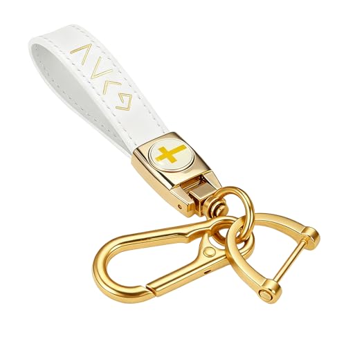 Yancorp God Is Greater Keychain for Christians - Inspirational Leather Cross Keyring for Men & Women - color: White