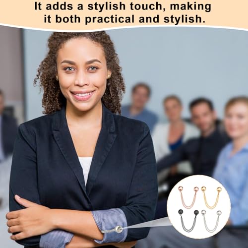 Magnetic Clothing Clips – 8-Pack Secure Fit Clips with Chain for Pants, Shirts, Scarves, Ideal for Women, 4 Colors