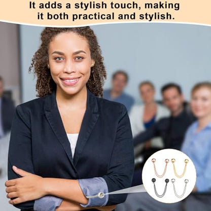 Magnetic Clothing Clips – 8-Pack Secure Fit Clips with Chain for Pants, Shirts, Scarves, Ideal for Women, 4 Colors