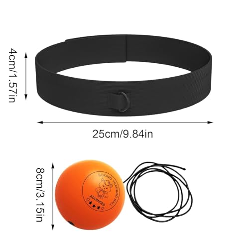 Boxing Ball - Funny Head-Mounted Adjustable Gear, Gym Punch Reflex Trainer with Comfortable Headband, Fight Speed Equipment, Striking Reflexes Device, Equipment for Men Women - color: Orange
