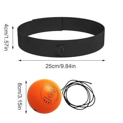 Boxing Ball - Funny Head-Mounted Adjustable Gear, Gym Punch Reflex Trainer with Comfortable Headband, Fight Speed Equipment, Striking Reflexes Device, Equipment for Men Women - color: Orange
