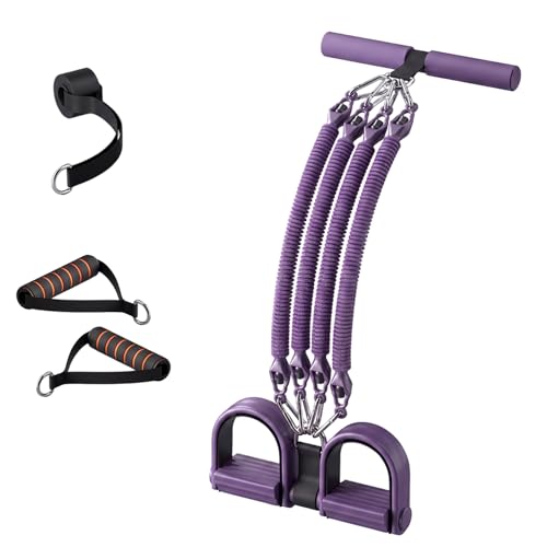 Pedal Resistance Band with Handle, 2026 Upgrade Multifunction Pedal Resistance Band, Elastic Pull Rope for Abs, Legs, Glutes, Arms, Waist - color: Pueple, size: 25-100 lb