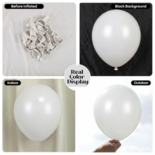 White Gold Balloon Bundle Kit, 110 Pcs 12 Inch White Beige Sand Metallic Gold Latex Balloons for Wedding Baby Shower Bridal Engagement Birthday Party Decorations