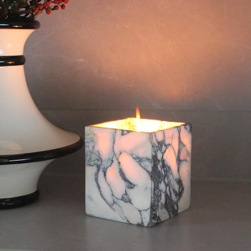 Genuine Calacatta Viola Marble Toothbrush Holders for Bathroom, Natural Marble Makeup Brush Holder Countertop Organizer - color: Calacatta Viola